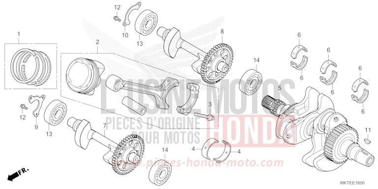 CRANKSHAFT/PISTON for X-ADV 750 MAT DEEP MUD GRAY (NHD05) from 2025